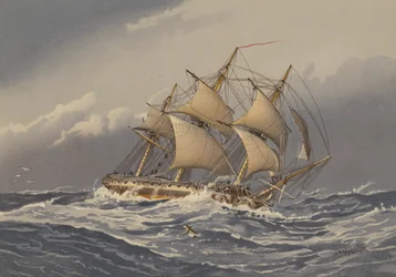 En fregat med 28 kanoner, omkring 1794