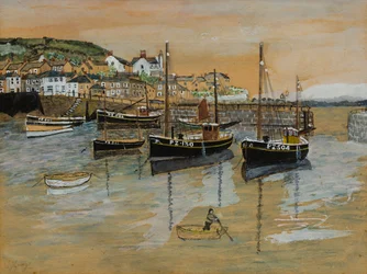 Musehulshavn (wc & gouache på papir)