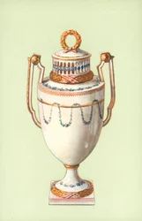Vase, Meissen, Marcolini Periode (farve litho)
