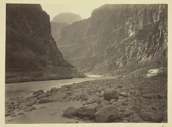 Colorado-floden, mundingen af Kanab Wash, ser mod vest, 1872.