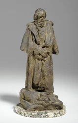 Maquette for Alfred, Lord Tennyson siddende på Trinity College, Cambridge, ca. 1909 (gips)