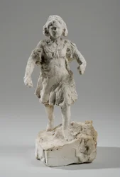Maquette til figur af en løbende pige (gips) (se også 440336)
