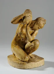 Maquette til en statuette af en kvinde, der vasker