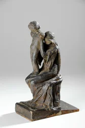 Maquette til figurerne af en mor og et barn (plasticine)