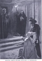 Eleanor Cobham nægtede et fristed i Westminster fra Cassells History of the British People udgivet af Waverley Book Company Limited, ca. 1940
