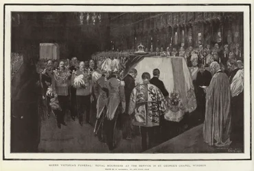 Dronning Victorias begravelse, kongelige sørgende ved gudstjenesten i St George