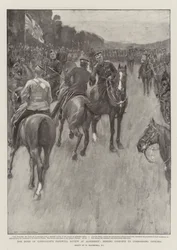 Hertugen af Connaughts farvel anmeldelse på Aldershot, hvor han siger farvel til befalingsmændene