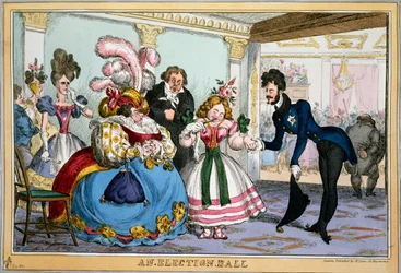 An Election Ball, ca. 1829 (håndfarvet gravering)