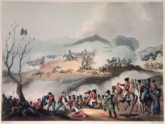 Slaget ved Orthes, 27. februar 1814, indgraveret af Daniel Havell