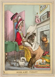 Miss-Ann-Thropy, udgivet af Thomas McLean, London (farvet radering)