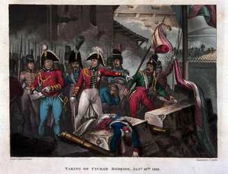 Indtagelse af Ciudad Rodrigo den 19. januar 1812, offentliggjort 1818 (akvatint)