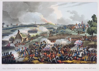 Centret for den britiske hær i aktion ved slaget ved Waterloo, 18. juni 1815, fra 