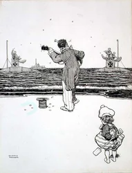 Handel med fjenden på Yarmouth Sands, fra "Some Frightful War Pictures"