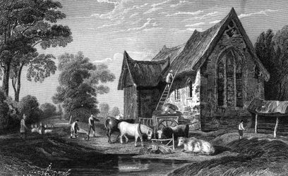 Coggeshall Abbey, Essex, udgivet af George Virtue, 1833