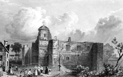 Colchester Castle, Essex, indgraveret af John Carr Armytage, 1832