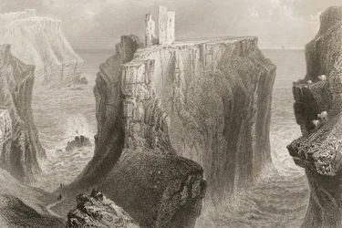 Dunseverick Castle, County Antrim, Nordirland, fra 