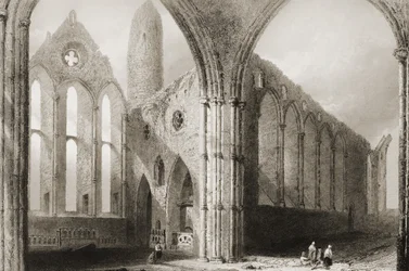 Interiør af Hore Abbey, The Rock of Cashel, County Tipperary, Irland, fra 
