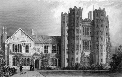 Layer Marney Tower, Essex, graveret af Henry Wallis, 1832
