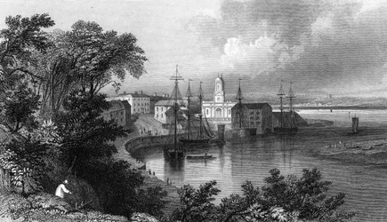 Mistley Quay, nær Harwich, Essex, indgraveret af John Rogers, 1832