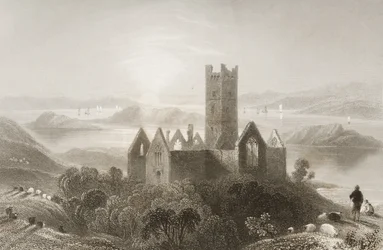 Roserk Abbey, County Mayo, Irland, fra 