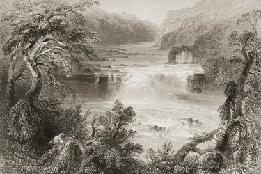 Salmon Leap at Leixlip, County Kildare, fra 