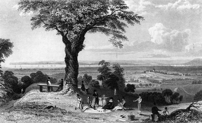 Scene fra Laindon Hill, nær Horndon, Essex, indgraveret af Henry Wallis, 1832
