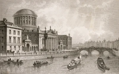 De fire retsbygninger, Dublin, graveret af Owen