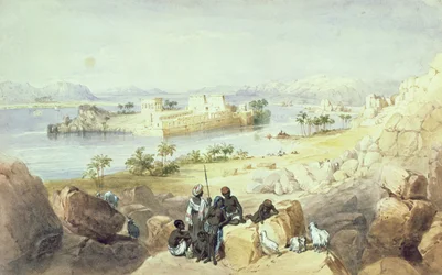 Øen Philae, med udsigt ned ad Nilen