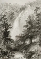 Vandfaldet, Powerscourt, County Wicklow, Irland, fra 