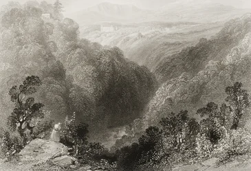 Udsigt over Powerscourt fra Dargle, County Wicklow, fra 