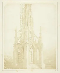 Sir Walter Scotts monument, Edinburgh, som det så ud i oktober 1844, da det næsten var færdigt