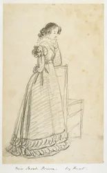 Miss Sarah Bown, senere hustru til Sir Joseph Paxton (blyant på papir)