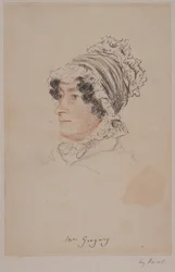 Mrs Hannah Gregory (rødt og gråt kridt på papir)