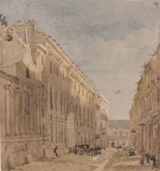 Begyndelsen af Kings Stabling, Paris, ca. 1828 (wc på papir)