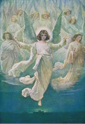 Englekoret, fra The Bible Picture Book udgivet af Thomas Nelson, ca.1950