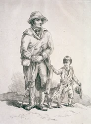 En rustik med en hund og en dreng, Provincial Characters, 1813