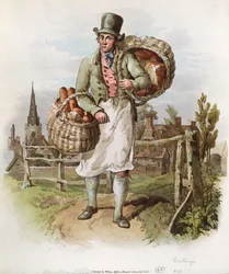 The Baker, illustration fra "The Costume of Great Britain", udgivet 1804-08 af William Miller, London (akvatint)