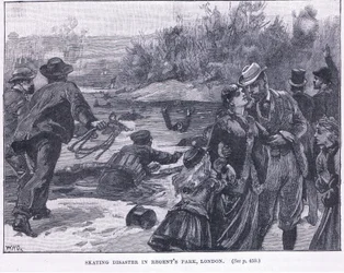 Skøjtekatastrofe i Regents Park, London 1868 e.Kr