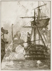 Det russiske angreb på Sinope, illustration fra 