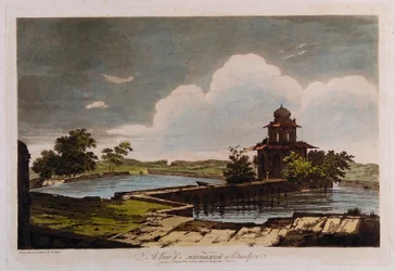 Udsigt til et mausoleum i Etmadpoor