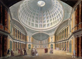 Interiør af Pantheon, Oxford Road, London (olie på lærred)