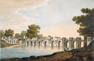 Pl. 34 En udsigt over broen ved Ilionpoor over floden Goomty fra 