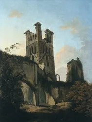 Ruinerne af Llanthony Abbey (olie på lærred)