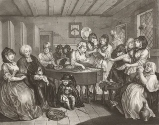 En skøge?S Fremskridt / En hores vej. Blad 6: Begravelsen. 1732