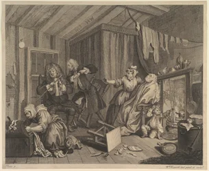 A Horlots Progress, Plade 5, før april 1732.