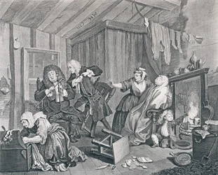 En luders færd, plade fem: Expires while the Doctors are Disputing, 1732 (ætsning og gravering)