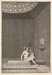 Et tyrkisk bad Aubry de La Mottrayes rejser gennem Europa, Asien og ind i del o..., 1723-24.