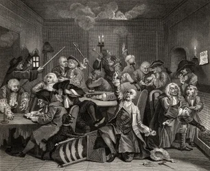 Scene in a Gaming House, plade VI fra 