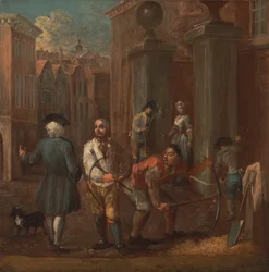 Skilt til brolægger, ca. 1725.