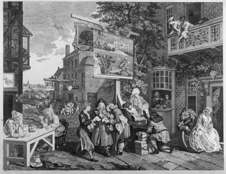 The Election II: Canvassing for Votes, indgraveret af Charles Grignion (1717-1810) 1757 (se også 1997)